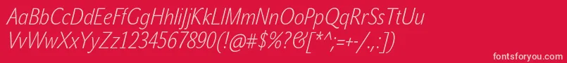 JohnsanscondWhiteProItalic Font – Pink Fonts on Red Background