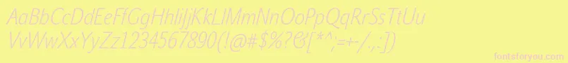 JohnsanscondWhiteProItalic Font – Pink Fonts on Yellow Background