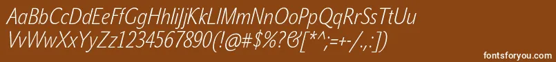 JohnsanscondWhiteProItalic Font – White Fonts on Brown Background