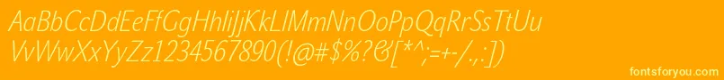 JohnsanscondWhiteProItalic Font – Yellow Fonts on Orange Background