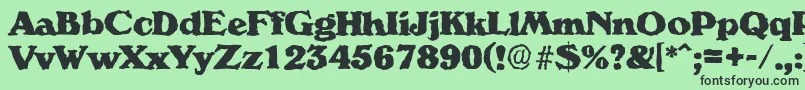 VeronarandomHeavyRegular Font – Black Fonts on Green Background