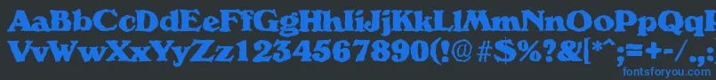 VeronarandomHeavyRegular Font – Blue Fonts on Black Background