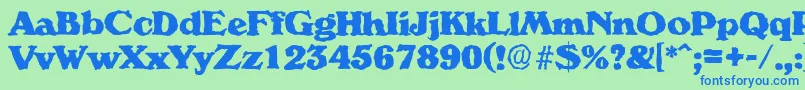 VeronarandomHeavyRegular Font – Blue Fonts on Green Background