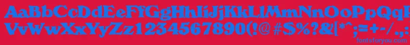 VeronarandomHeavyRegular Font – Blue Fonts on Red Background