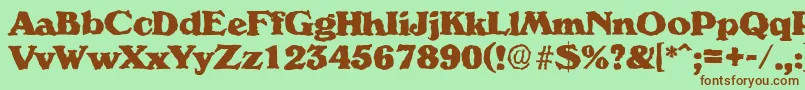 VeronarandomHeavyRegular Font – Brown Fonts on Green Background