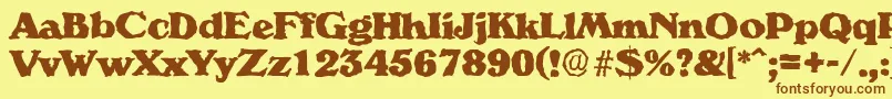 VeronarandomHeavyRegular Font – Brown Fonts on Yellow Background