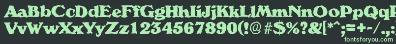 VeronarandomHeavyRegular Font – Green Fonts on Black Background