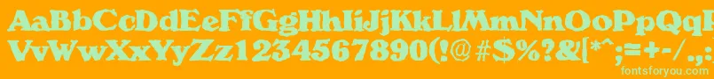 VeronarandomHeavyRegular Font – Green Fonts on Orange Background
