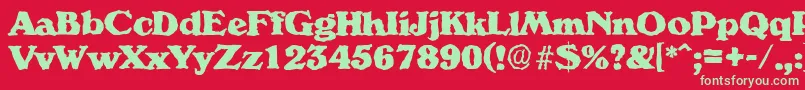 VeronarandomHeavyRegular Font – Green Fonts on Red Background