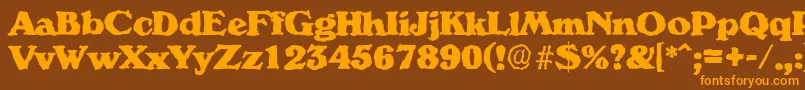 VeronarandomHeavyRegular Font – Orange Fonts on Brown Background