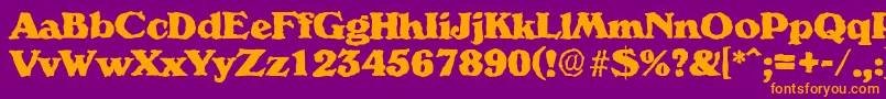 VeronarandomHeavyRegular Font – Orange Fonts on Purple Background