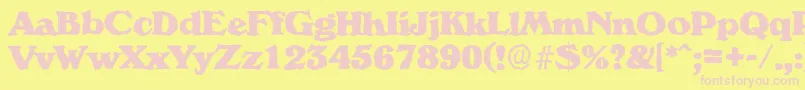 VeronarandomHeavyRegular Font – Pink Fonts on Yellow Background