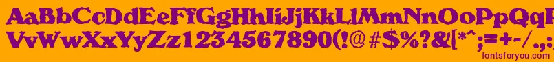 VeronarandomHeavyRegular Font – Purple Fonts on Orange Background