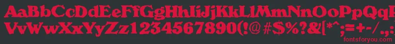 VeronarandomHeavyRegular Font – Red Fonts on Black Background