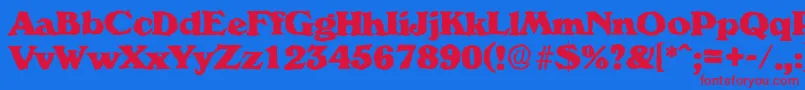 VeronarandomHeavyRegular Font – Red Fonts on Blue Background