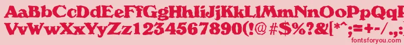 VeronarandomHeavyRegular Font – Red Fonts on Pink Background