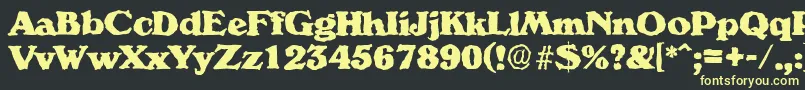 VeronarandomHeavyRegular Font – Yellow Fonts on Black Background