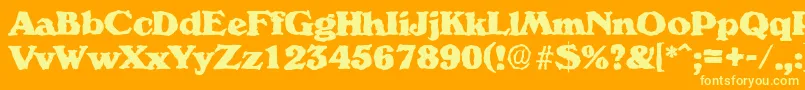 VeronarandomHeavyRegular Font – Yellow Fonts on Orange Background