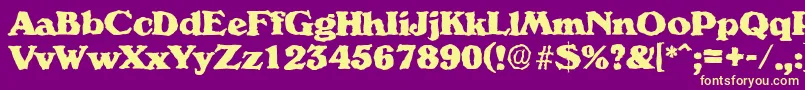 VeronarandomHeavyRegular Font – Yellow Fonts on Purple Background