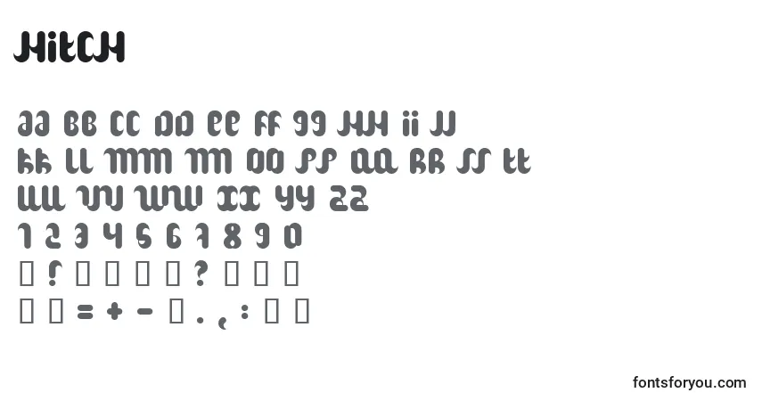 A fonte Hitch – alfabeto, números, caracteres especiais