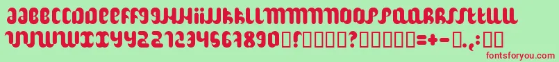 Hitch Font – Red Fonts on Green Background