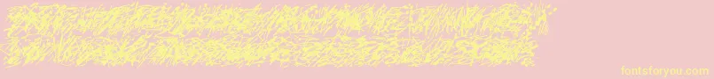 Pollockc5-Schriftart – Gelbe Schriften auf rosa Hintergrund