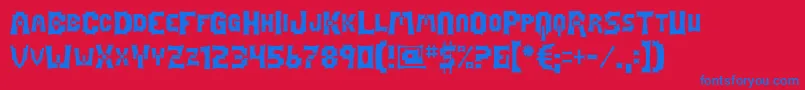 Mage Font – Blue Fonts on Red Background