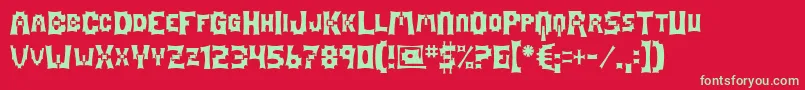 Mage Font – Green Fonts on Red Background