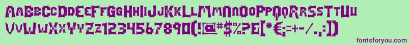 Mage Font – Purple Fonts on Green Background