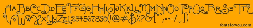 Шрифт FortunaschweinComplete – чёрные шрифты на оранжевом фоне