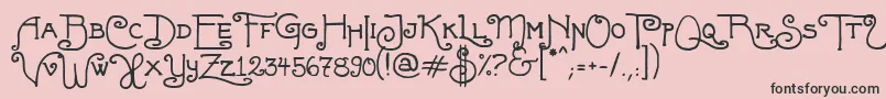 フォントFortunaschweinComplete – ピンクの背景に黒い文字