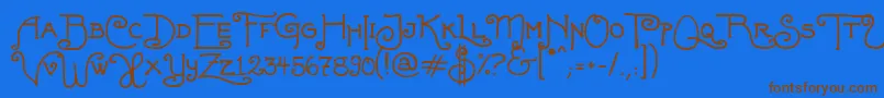 FortunaschweinComplete Font – Brown Fonts on Blue Background