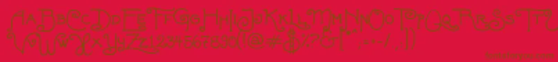 FortunaschweinComplete-Schriftart – Braune Schriften auf rotem Hintergrund