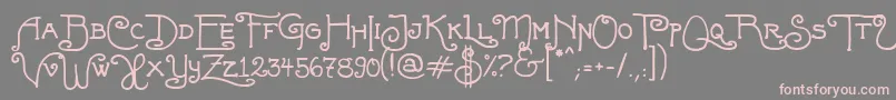 Шрифт FortunaschweinComplete – розовые шрифты на сером фоне