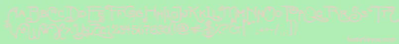 Шрифт FortunaschweinComplete – розовые шрифты на зелёном фоне