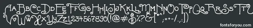Шрифт FortunaschweinComplete – белые шрифты на чёрном фоне