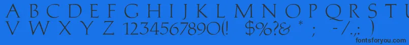 Medici Font – Black Fonts on Blue Background