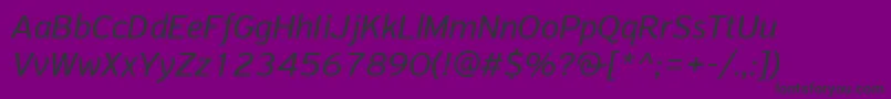 フォントPfhighwaysansproItalic – 紫の背景に黒い文字