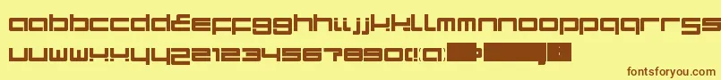 フォントTerminalLdr – 茶色の文字が黄色の背景にあります。