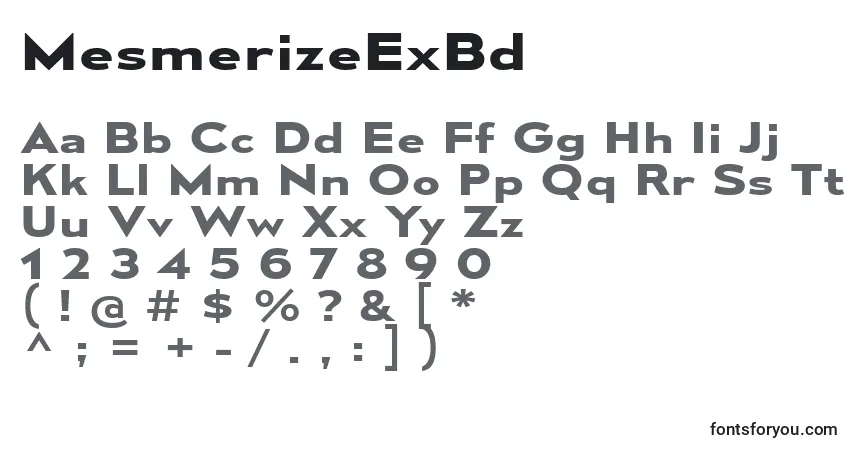 Шрифт MesmerizeExBd – алфавит, цифры, специальные символы