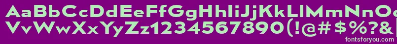 MesmerizeExBd Font – Green Fonts on Purple Background