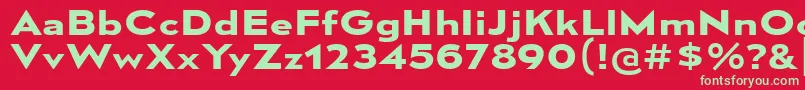 MesmerizeExBd-Schriftart – Grüne Schriften auf rotem Hintergrund