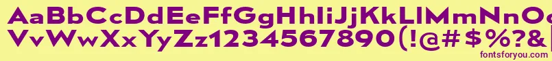 MesmerizeExBd Font – Purple Fonts on Yellow Background