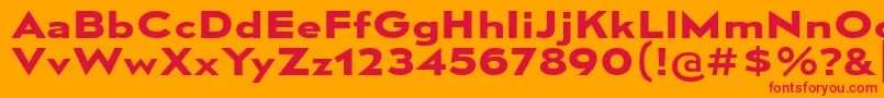 MesmerizeExBd Font – Red Fonts on Orange Background