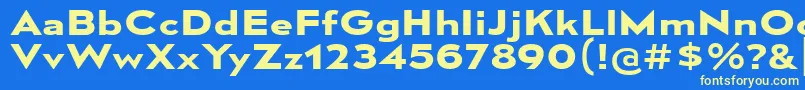 MesmerizeExBd Font – Yellow Fonts on Blue Background