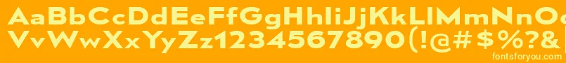 MesmerizeExBd Font – Yellow Fonts on Orange Background