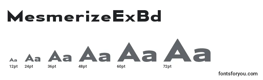 Размеры шрифта MesmerizeExBd