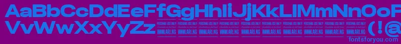 SpecifypersonalExpblack Font – Blue Fonts on Purple Background