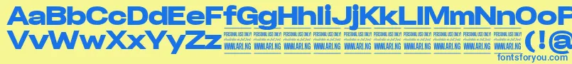 SpecifypersonalExpblack Font – Blue Fonts on Yellow Background