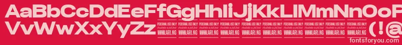 SpecifypersonalExpblack Font – Pink Fonts on Red Background